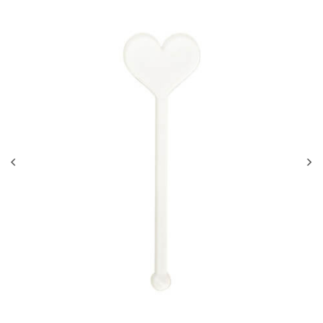 Sub Acrylic Drink Stirrers (3*10*0.4cm, Heart Shape)