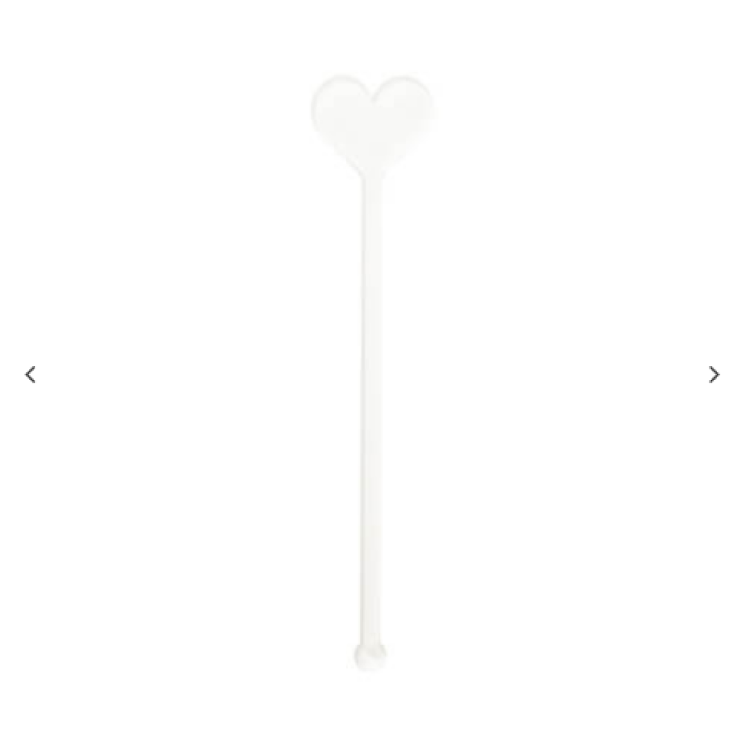 Sub Acrylic Drink Stirrers (3*14.5*0.4cm, Heart Shape)
