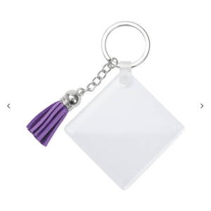 Acrylic μπρελόκ για sublimation – square με purple fringes