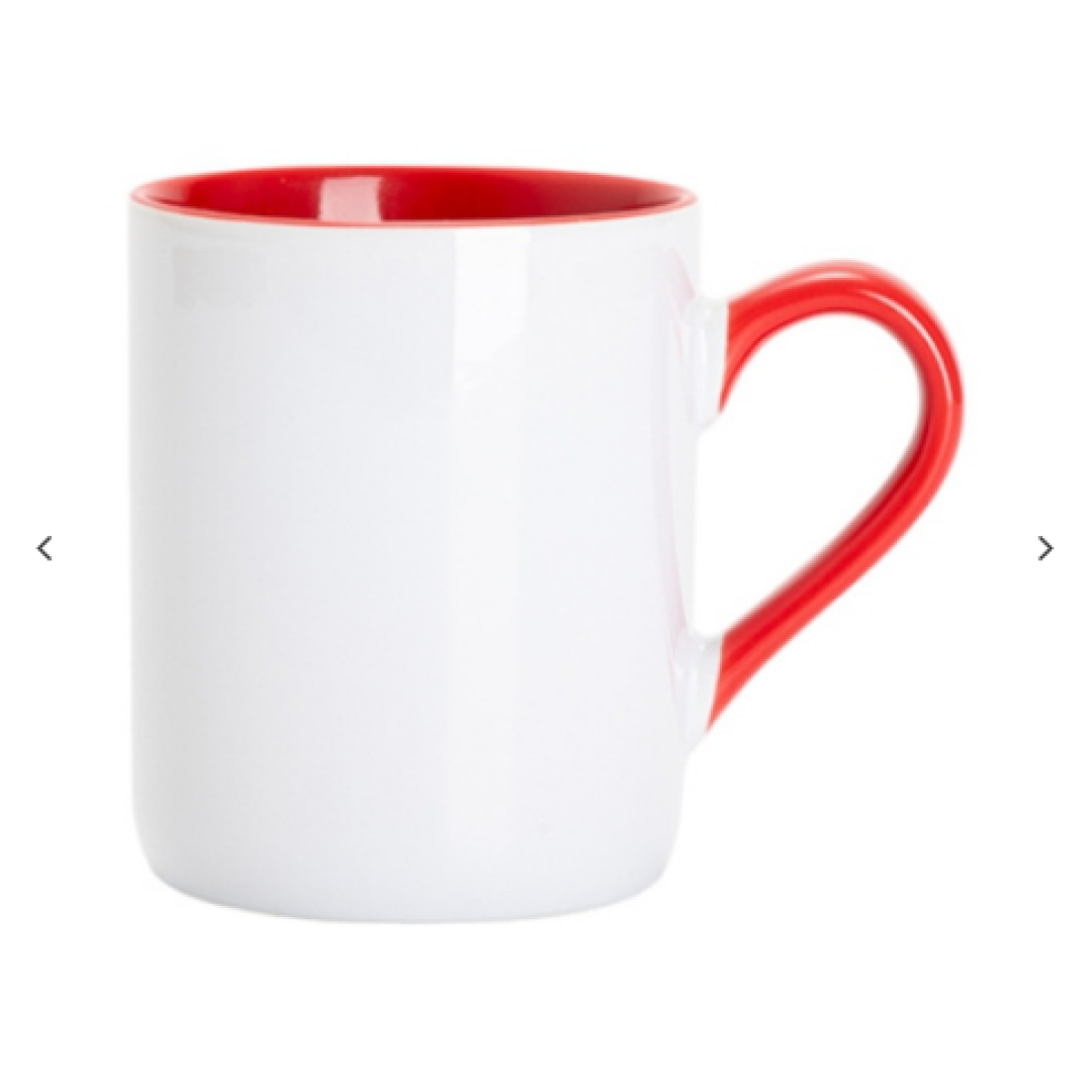 "11oz Inner Handle Color Mugs w/ Curved Bottom (Κόκκινο)