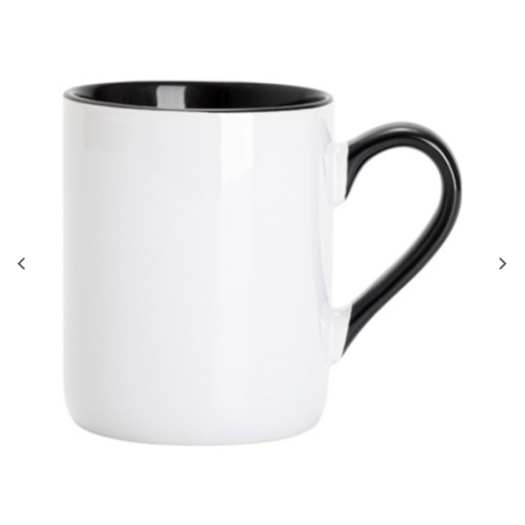 "11oz Inner Handle Color Mugs w/ Curved Bottom (Μαύρο)
