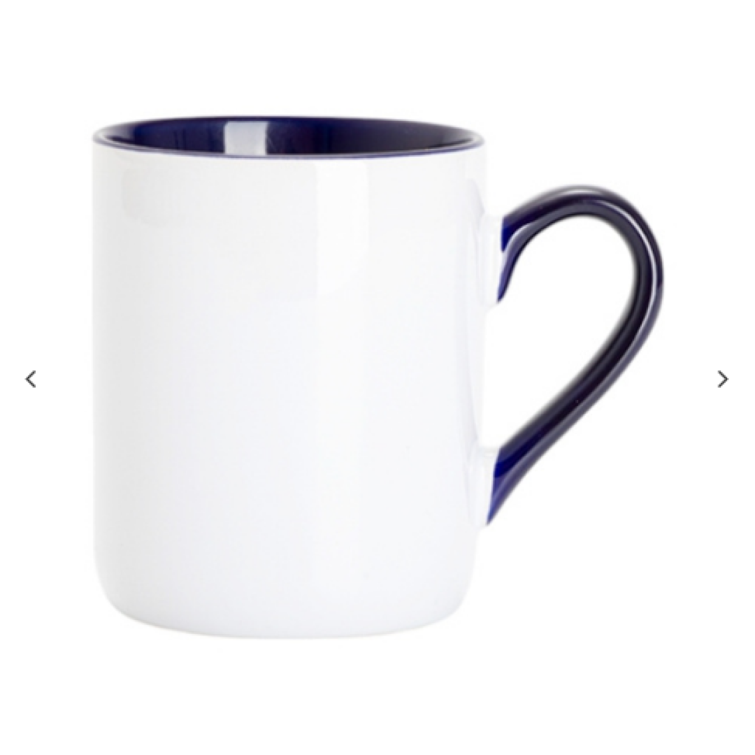 "11oz Inner Handle Color Mugs w/ Curved Bottom (Dark Μπλε)