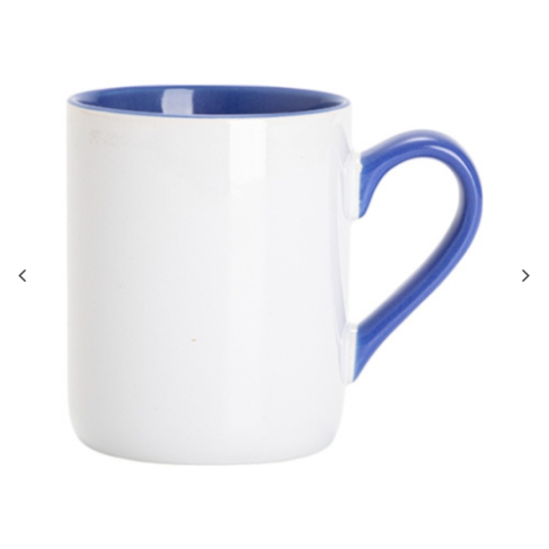 "11oz Inner Handle Color Mugs w/ Curved Bottom (Medium Μπλε)