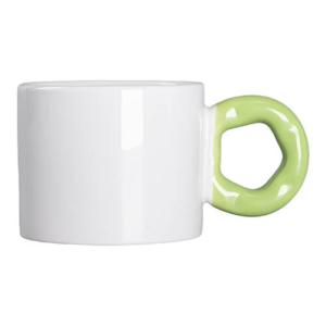 "9oz/280ml Λευκό Κούπα με Green Donut Handle