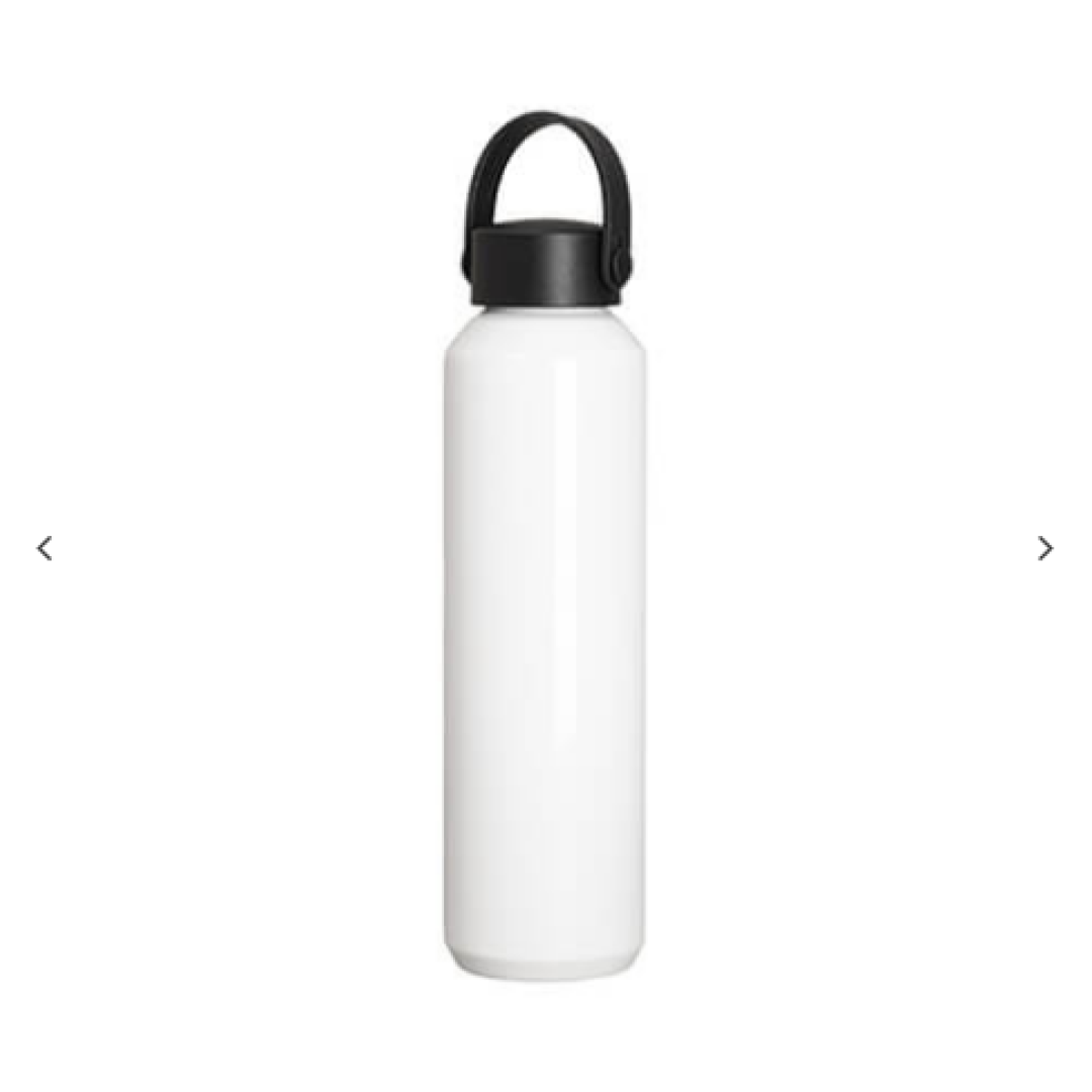 "26oz/800ml Skinny Aluminum Μπουκάλι με Μαύρο Portable Lid (Λευκό)