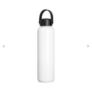 "26oz/800ml Skinny Aluminum Μπουκάλι με Μαύρο Portable Lid (Λευκό)