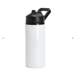 20oz/600ml Alu Water Μπουκάλι w/ Μαύρο Portable Straw Lid (Λευκό)