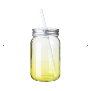 Kubek szklany βάζο Mason 450 ml bez uszka do sublimacji – limonkowy ντεγκραντέ