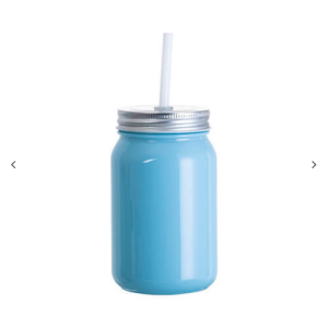 Γυάλινη κούπα 450 ml βάζο Mason πολύχρωμο χωρίς λαβή για εκτύπωση εξάχνωσης – μπλε