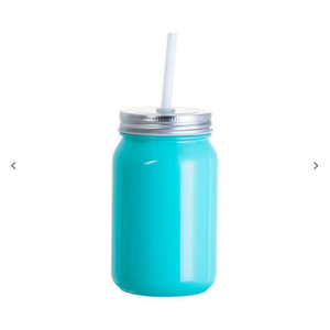 Γυάλινη κούπα 450 ml βάζο Mason πολύχρωμο χωρίς λαβή για εκτύπωση εξάχνωσης – τιρκουάζ