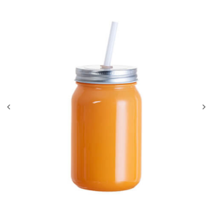 Γυάλινη κούπα 450 ml βάζο Mason πολύχρωμο χωρίς λαβή για εκτύπωση εξάχνωσης – πορτοκαλί