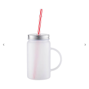 Βάζο Mason 500 ml κούπα με καλαμάκι για εκτύπωση εξάχνωσης – frozen γυάλινο