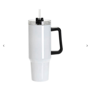 40oz/1200ml Stainless Steel Λευκό Travel Ποτήρι θερμός με Lid & Straw(Μαύρο Handle)