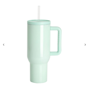40oz/1200ml Stainless Steel Travel Ποτήρι θερμός με Soft Grip Handle & Straw(Seafoam Green)