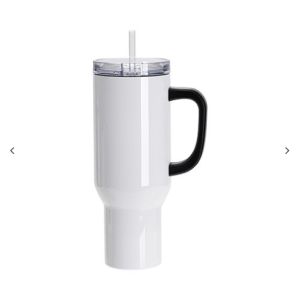 40oz/1200ml Stainless Steel Λευκό Travel Ποτήρι θερμός με Lid & Straw(Μαύρο Handle)