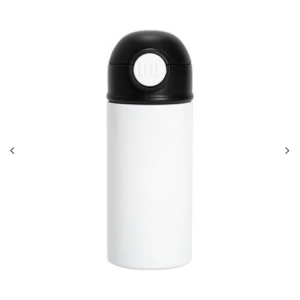 12oz/360ml Kids Stainless Steel Μπουκάλι With Πλαστικό Straw & Μαύρο Cap(Λευκό)