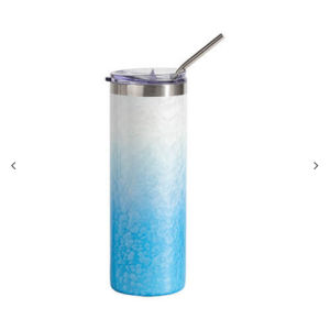 20oz/600ml Puffy Cloud Stainless Steel Skinny Ποτήρι θερμός w/ Straw (Gradient Λευκό & Light Μπλε)