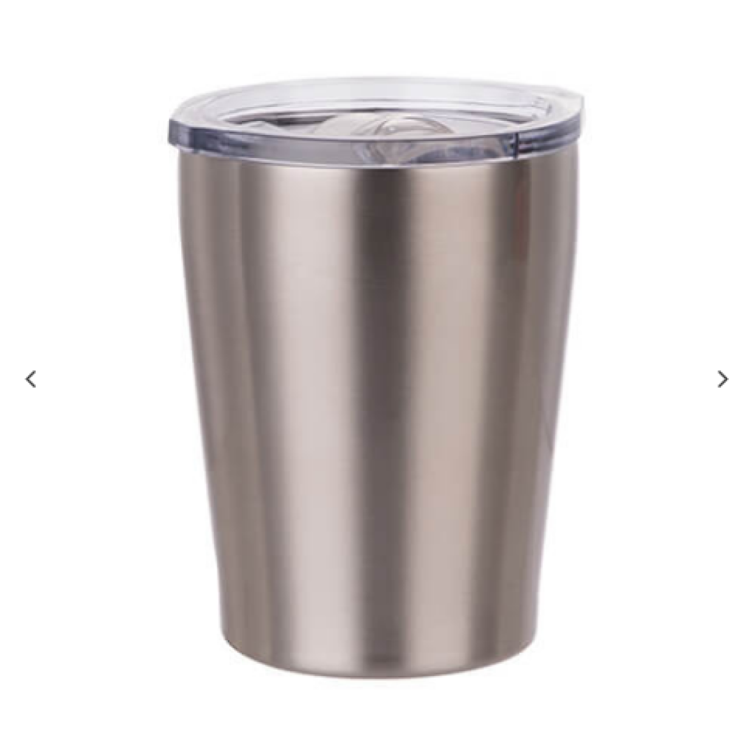 Μεταλλικό κούπα 240 ml για milk με a straw για sublimation – ασημί