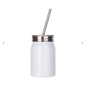Βάζο Mason 500 ml κούπα με καλαμάκι εξάχνωσης – λευκό
