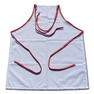 Photo kitchen apron Premium με λευκό spotted κόκκινο trimming