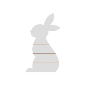 Rabbit σχήματος MDF πινακίδα με ρίγες (21 × 38 × 1,5 cm)