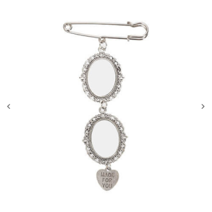 Εξάχνωσης ακίδα Brooch 2 Charms με καρδιά κρεμαστό διακοσμητικό (οβάλ, 5,5 × 11 cm)