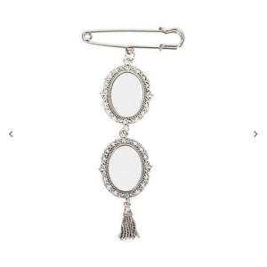 Εξάχνωσης ακίδα Brooch με 2 Charms Tassel (οβάλ, 5,5 × 11,5 cm)