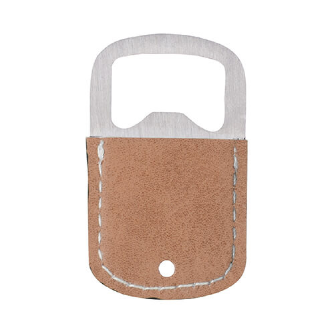 Μπουκάλι opener 3.2 x 5.2 cm in steel και leather για sublimation – brown