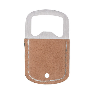 Μπουκάλι opener 3.2 x 5.2 cm in steel και leather για sublimation – brown