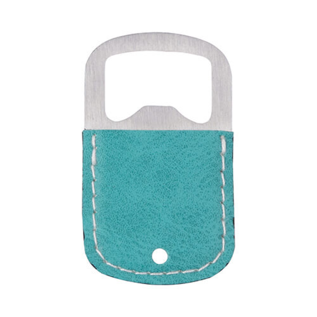 Μπουκάλι opener 3.2 x 5.2 cm in steel και leather για sublimation – green