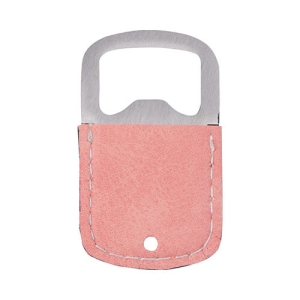 Μπουκάλι opener 3.2 x 5.2 cm in steel και leather για sublimation – pink
