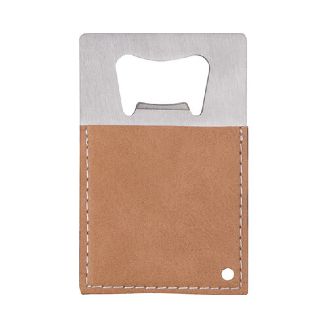 Μπουκάλι opener 5,5 x 8,5 cm in steel και leather για sublimation – brown