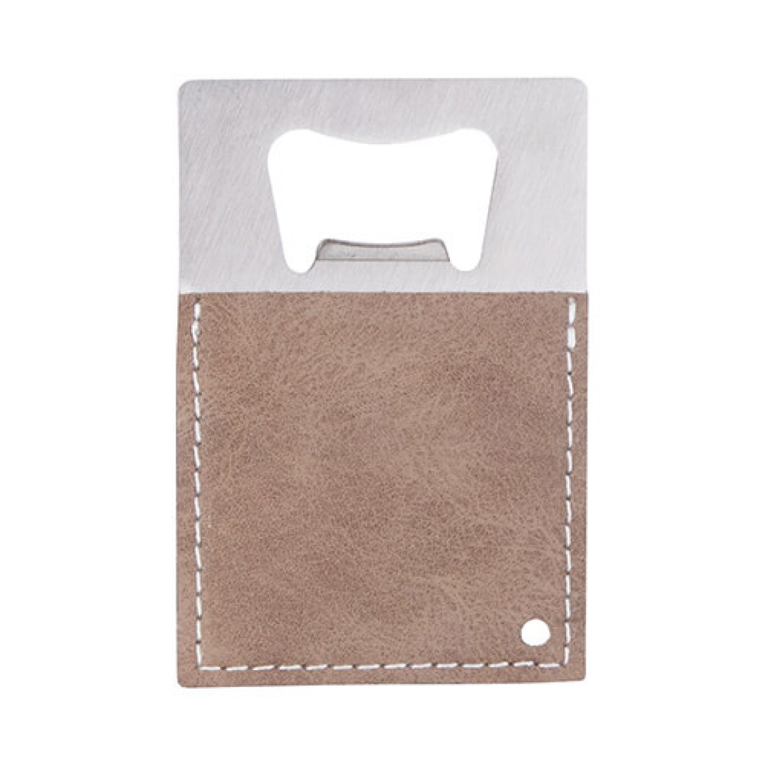 Μπουκάλι opener 5,5 x 8,5 cm in steel και leather για sublimation – Gray