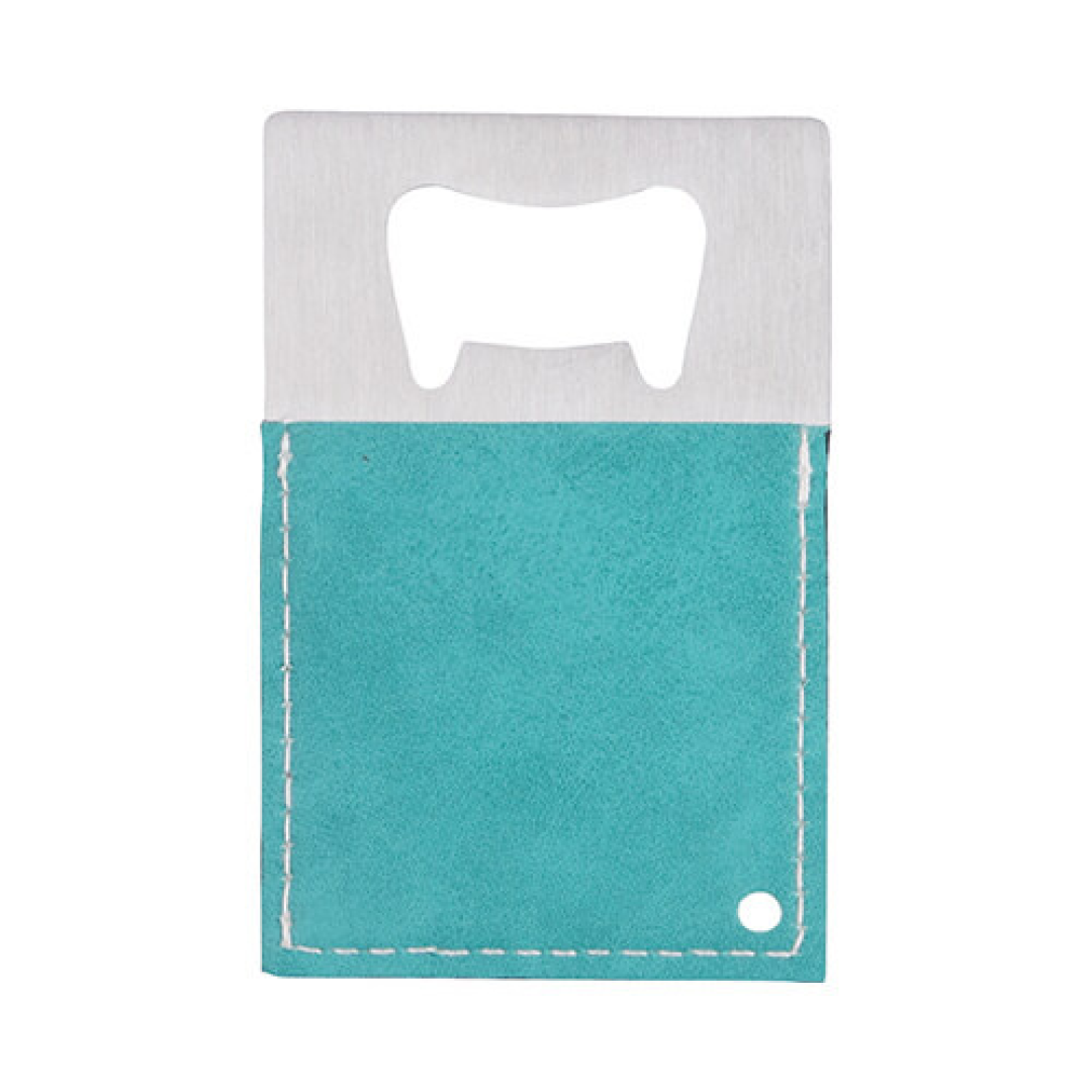 Μπουκάλι opener 5,5 x 8,5 cm in steel και leather για sublimation – green