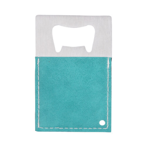 Μπουκάλι opener 5,5 x 8,5 cm in steel και leather για sublimation – green