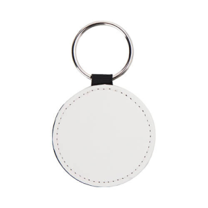 Double Sides Printable PU Leather Key Chain (Round)
