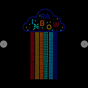 Φύλλο με cubic zirconia για thermal transfer – little rainbow