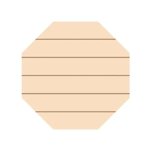 Hexagon κόντρα πλακέ πινακίδα με ρίγες (25,4 × 25,4 × 1,5 cm)