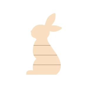 Rabbit σχήματος κόντρα πλακέ πινακίδα με ρίγες (21 × 38 × 1,5 cm)