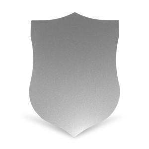 Ασημί ατσάλι φύλλο shield 29,7 × 21 cm