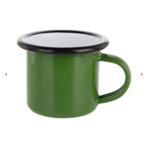100 ml enamelled κούπα λευκό με μαύρο edge lining για thermo-transfer εκτύπωση
