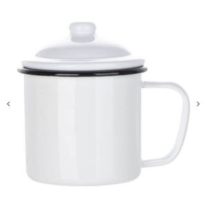 1800 ml enameled μεταλλικό κούπα για sublimation – λευκό με a μαύρο edge
