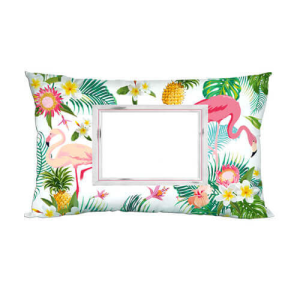 ΔΙΧΡΩΜΟ ΣΑΤΕΝ ΜΑΞΙΛΑΡΙ 70X40CM FLAMINGO