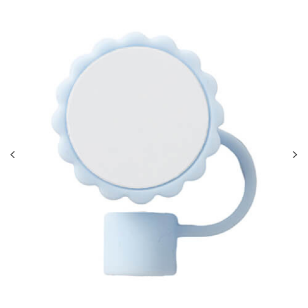 Sunflower Shape Silicone Straw Θήκη w/ Insert(Light Μπλε, φ10mm)