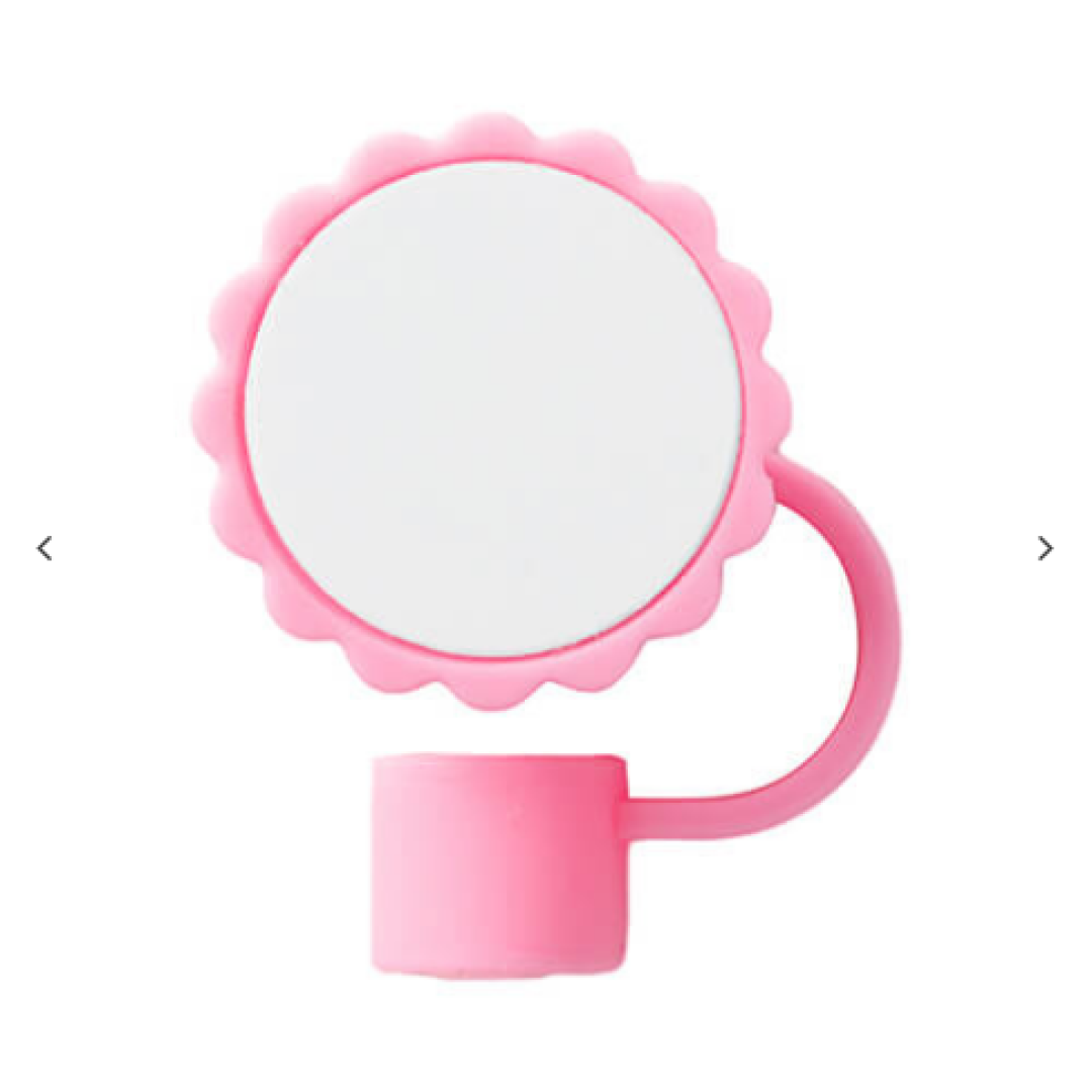 Sunflower Shape Silicone Straw Θήκη w/ Insert(Pink, φ10mm)