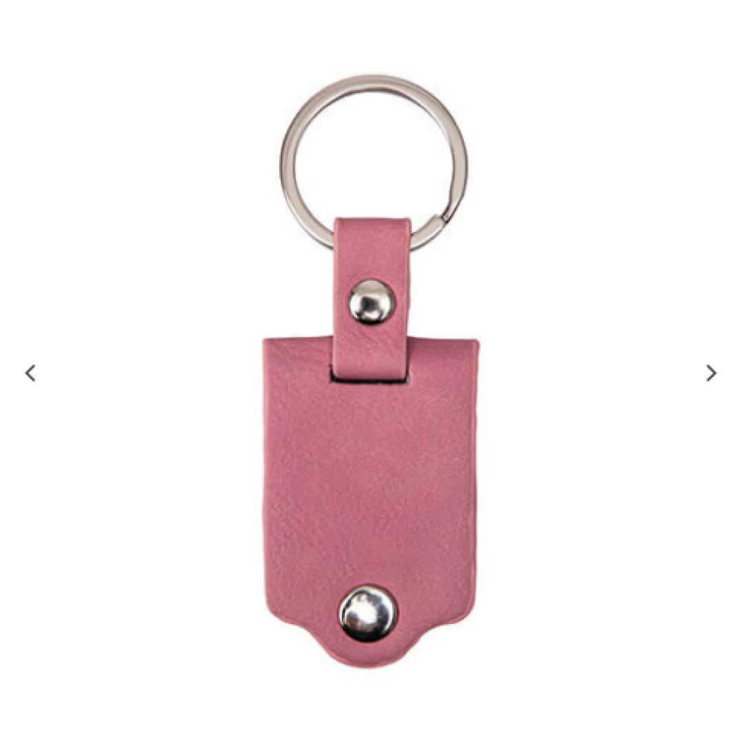 Rectangular μεταλλικό keyring in a leather θήκη για sublimation – claret