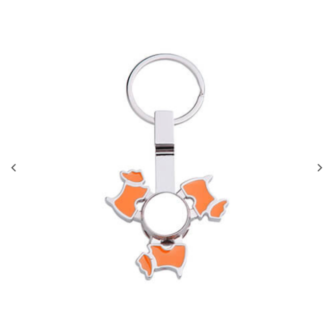 ΜΕΤΑΛΛΙΚΟ ΜΠΡΕΛΟΚ SPINNER DOG ORANGE 40X70MM