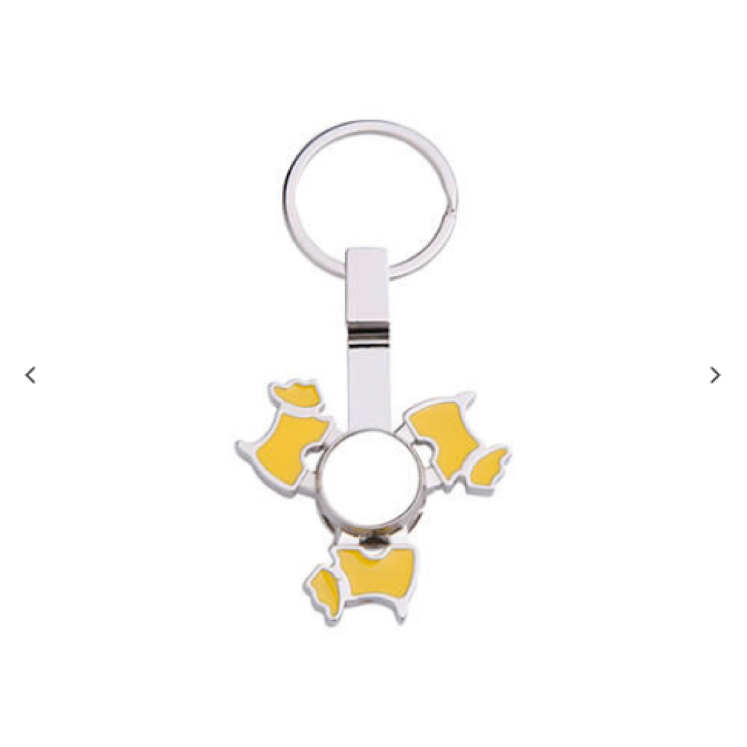 ΜΕΤΑΛΛΙΚΟ ΜΠΡΕΛΟΚ SPINNER DOG YELLOW 40X70MM