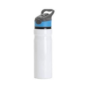 Μπουκάλι αλουμινίου 750 ml λευκό με καπάκι με μπλε ένθετο εξάχνωσης