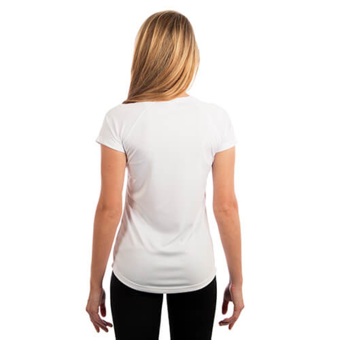 Γυναικείο κοντομάνικο T-shirt Slim Fit για εξάχνωση - λευκό